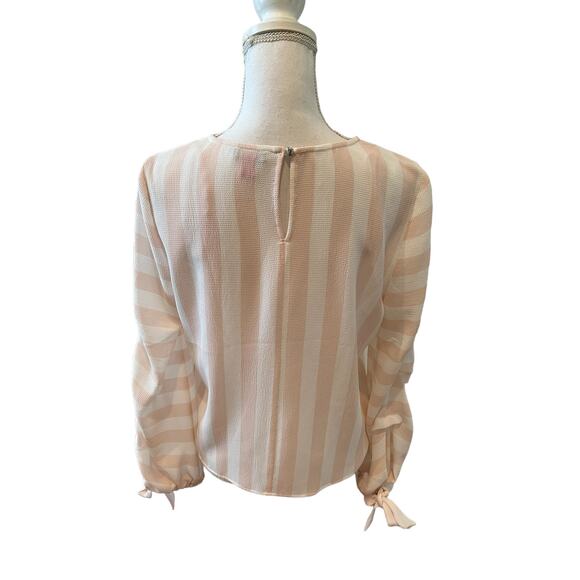 Vince Camuto Pink & White Striped Top S - Picture 5 of 7